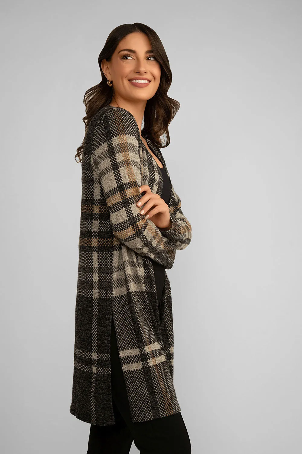 Long Plaid Cardigan sold by Bellissima product image thumbnail 3