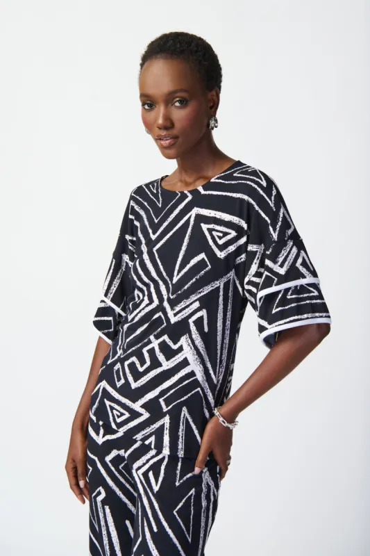 Abstract Print Silky Knit Top sold by Bellissima