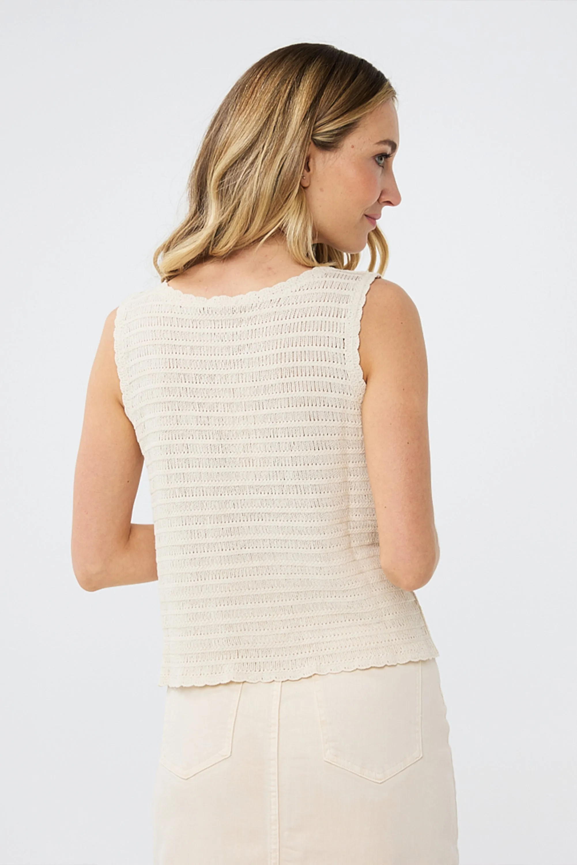 Daisy Embroidered Knit Tank Top sold by Bellissima product image thumbnail 4