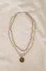 Double Strand Chain & Coin Necklace sold by Bellissima