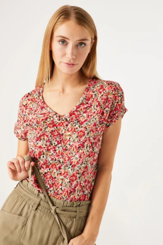 Pink Floral Burnout Tee sold by Bellissima