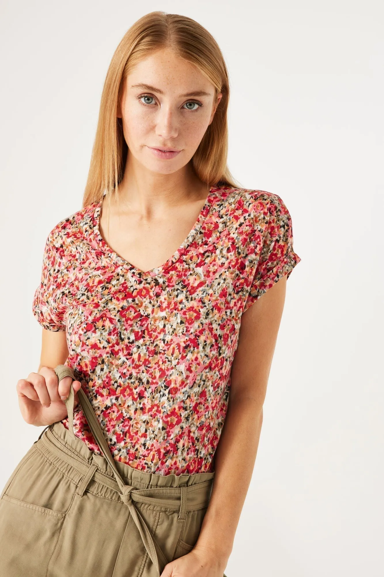 Pink Floral Burnout Tee sold by Bellissima