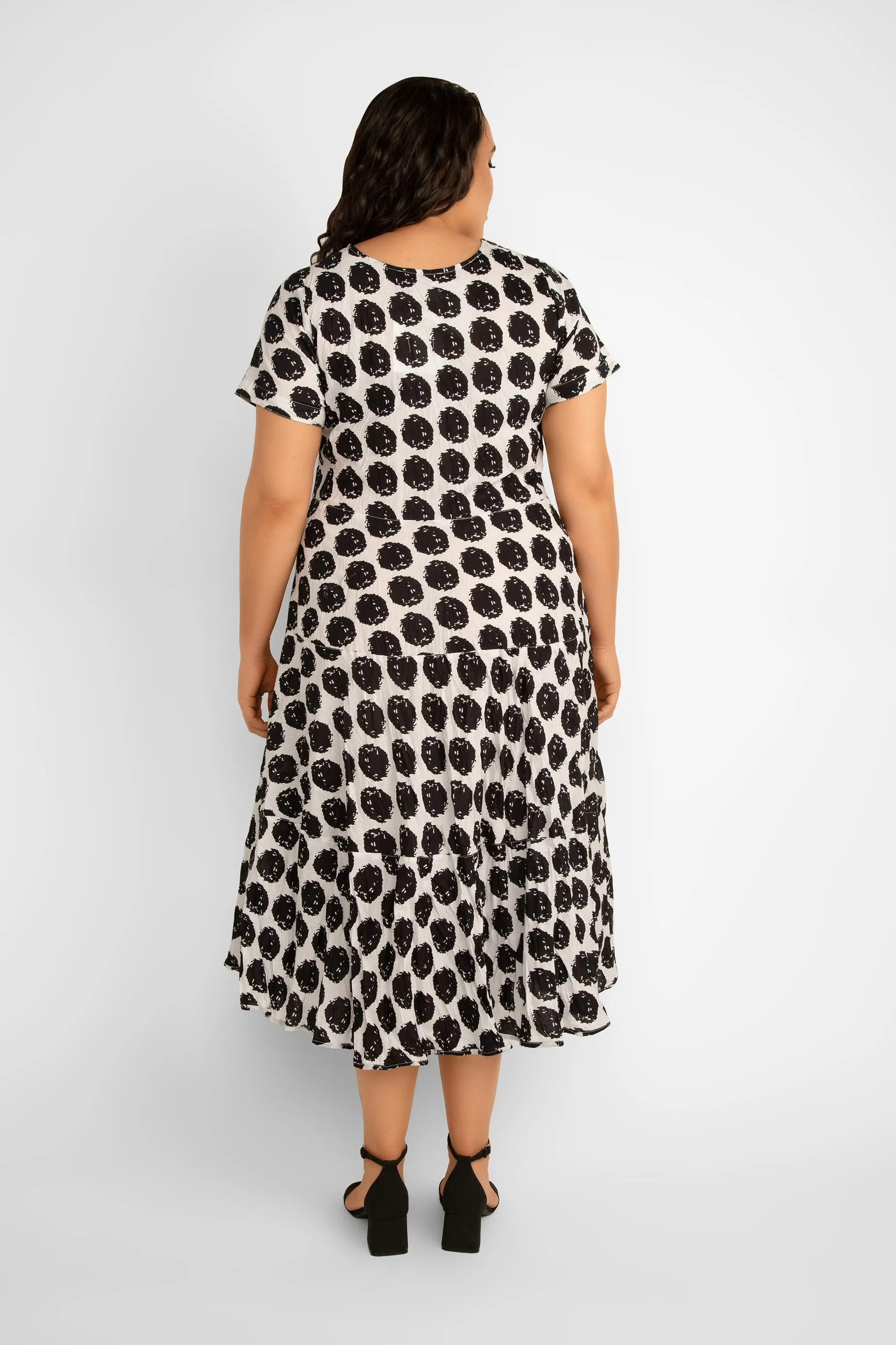 Short Sleeve V-Neck Printed Cotton Dress sold by Bellissima product image thumbnail 4