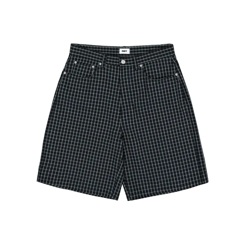 Plaid Baggy Denim Short sold by OVERKILL