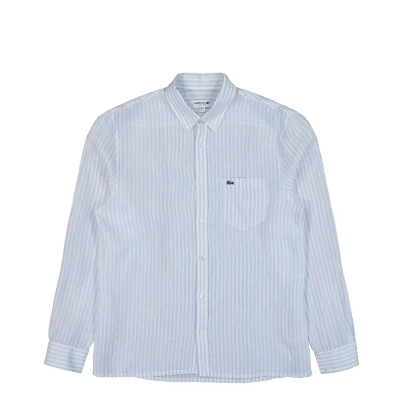 Regular Fit Striped Linen Shirt made by Lacoste