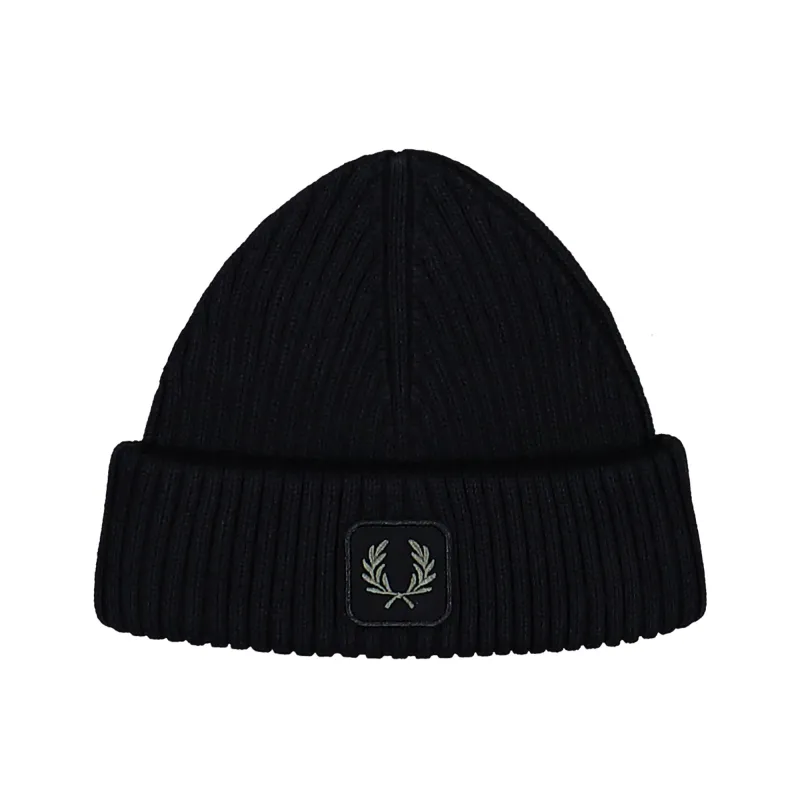 Cotton Ribbed Beanie made by Fred Perry