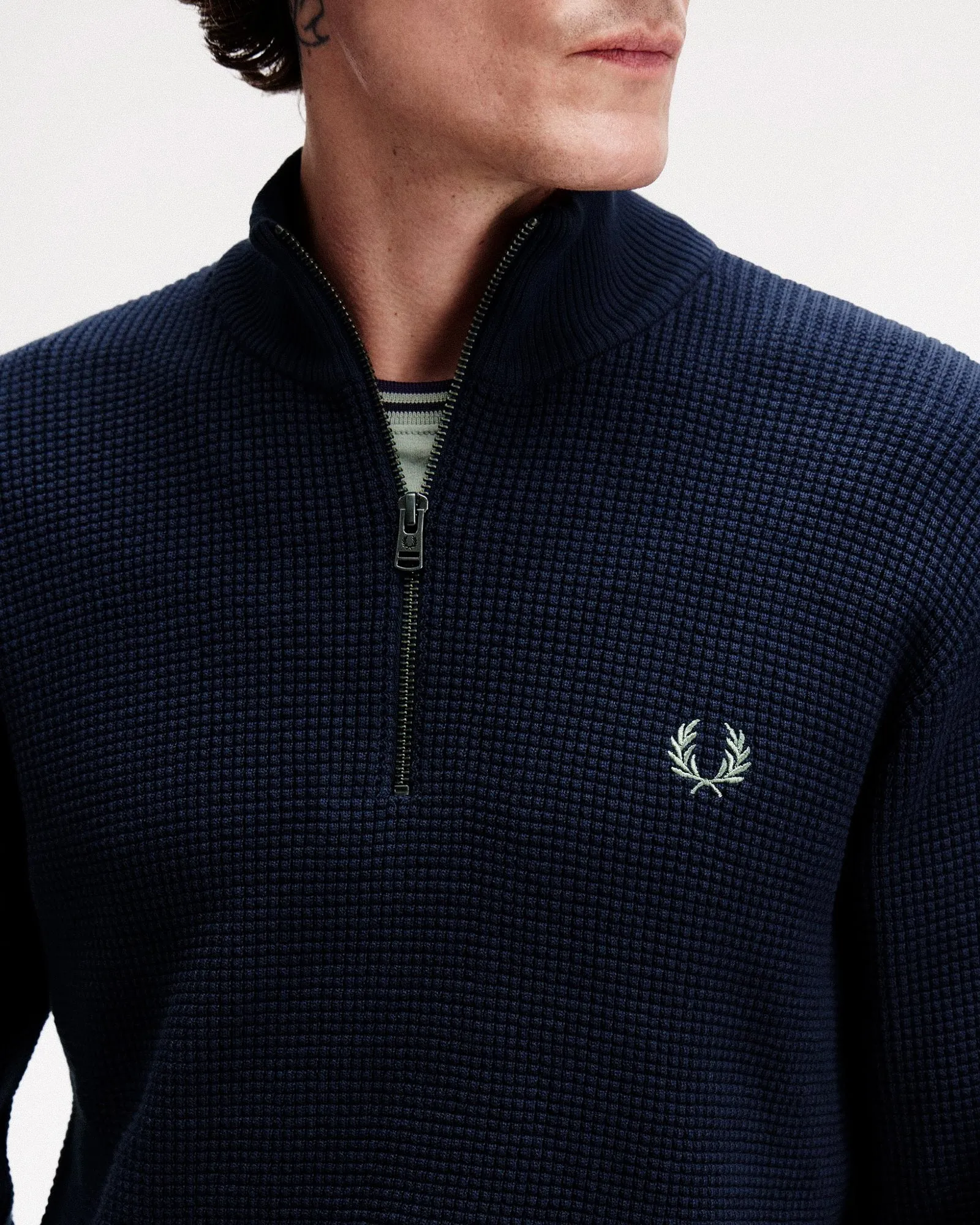 Waffle Stitch Half Zip Jumper sold by OVERKILL product image thumbnail 4