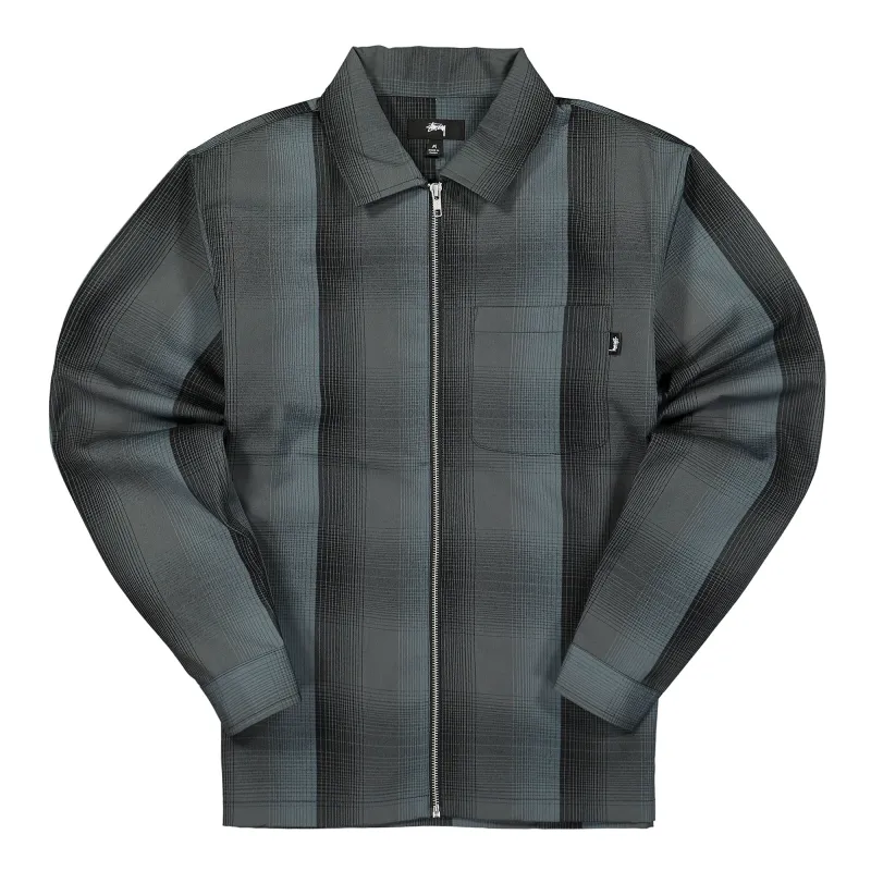 Shadow Plaid Zip Shirt made by Stussy