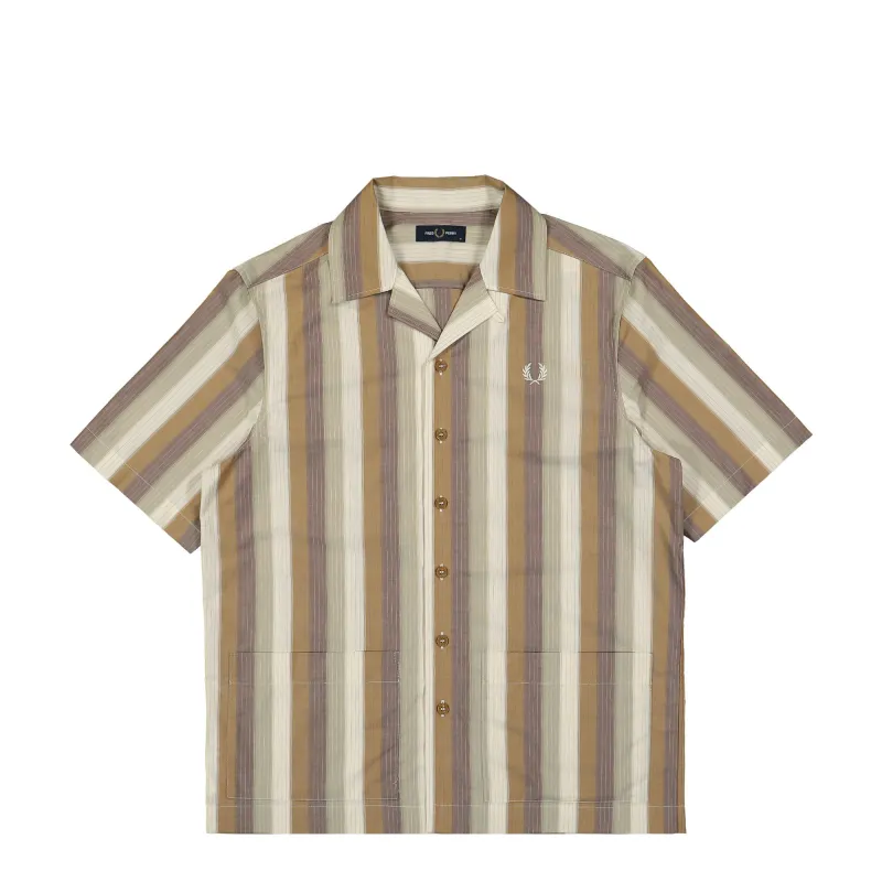 Ombre Stripe Revere Collar Shirt made by Fred Perry