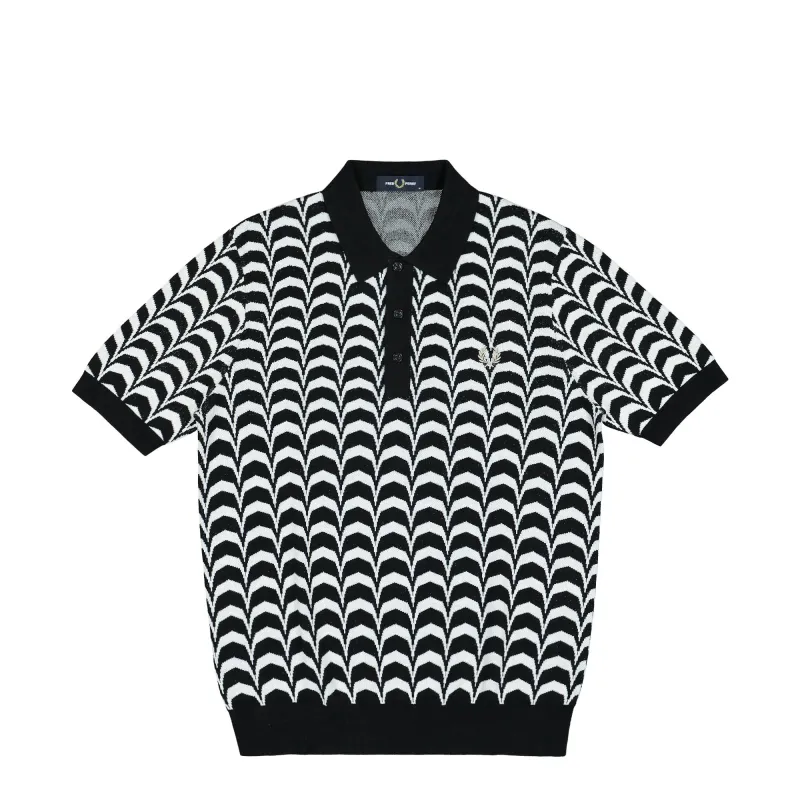 Jacquard Knitted Shirt made by Fred Perry