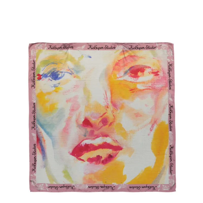 Painted Face Silk Scarf made by KidSuper Studios