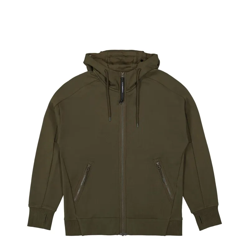 Diagonal Raised Fleece Google Hoodie made by C.P. Company