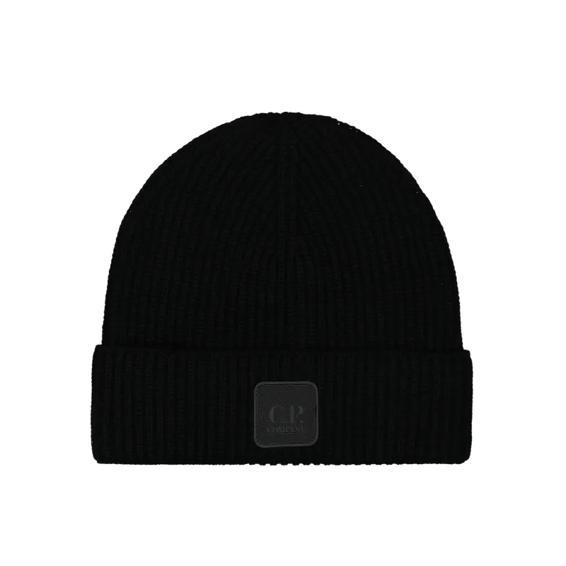 Extrafine Merino Wool Logo Beanie made by C.P. Company