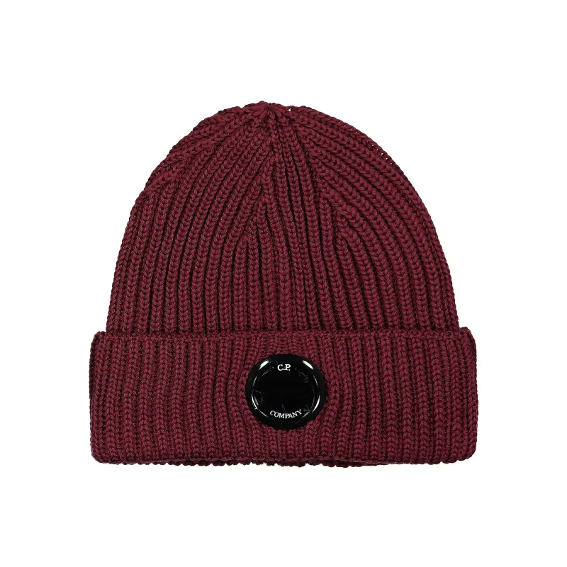 Extra Fine Merino Wool Logo Beanie made by C.P. Company