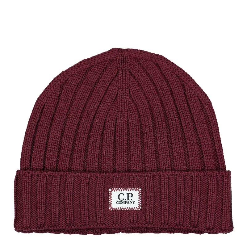 Extra Fine Merino Wool Logo Beanie made by C.P. Company