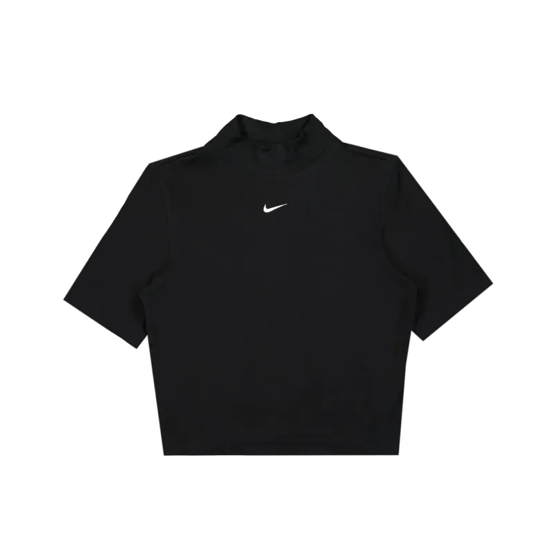 W nsw Essentials Rib Mock Neck Short Sleeve Top made by Nike