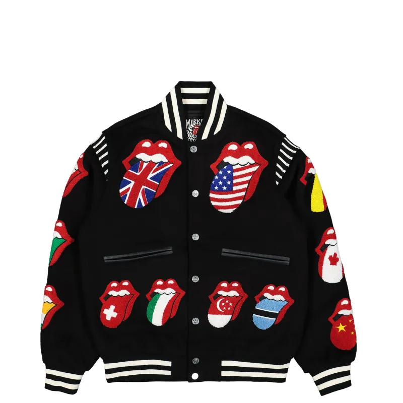 Rolling Stones x Market World Flag Varsity Jacket sold by OVERKILL