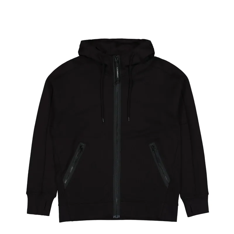 Diagonal Raised Fleece Goggle Zipped Hooded Sweatshirt made by C.P. Company
