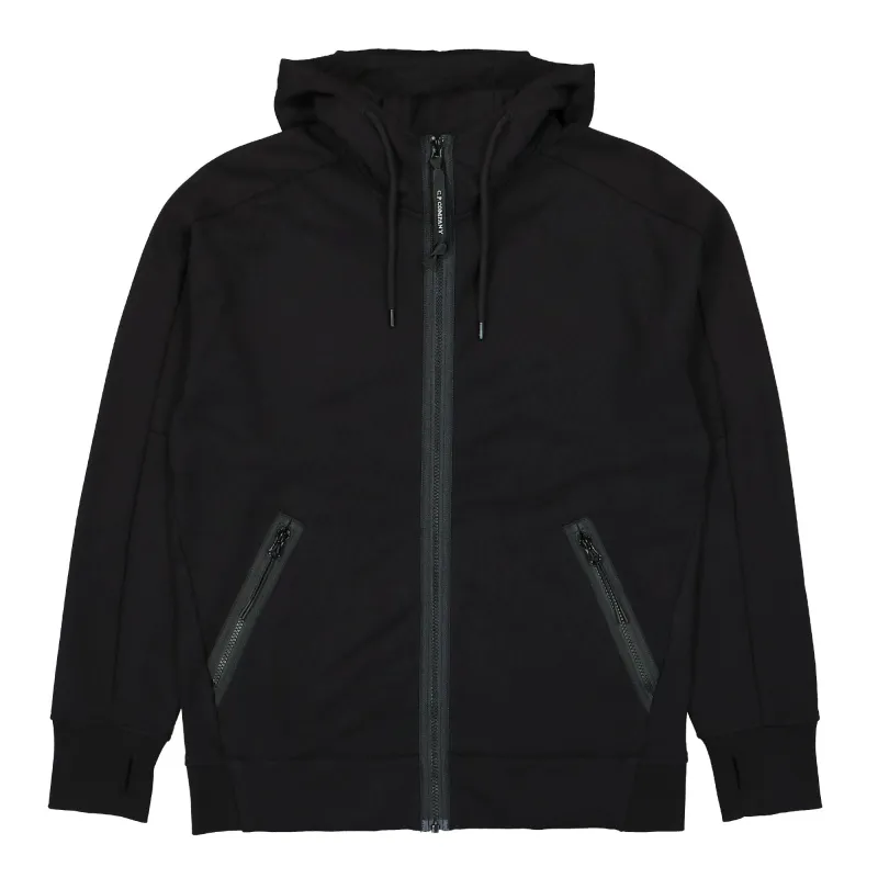 Diagonal Raised Fleece Goggle Zipped Hoodie made by C.P. Company