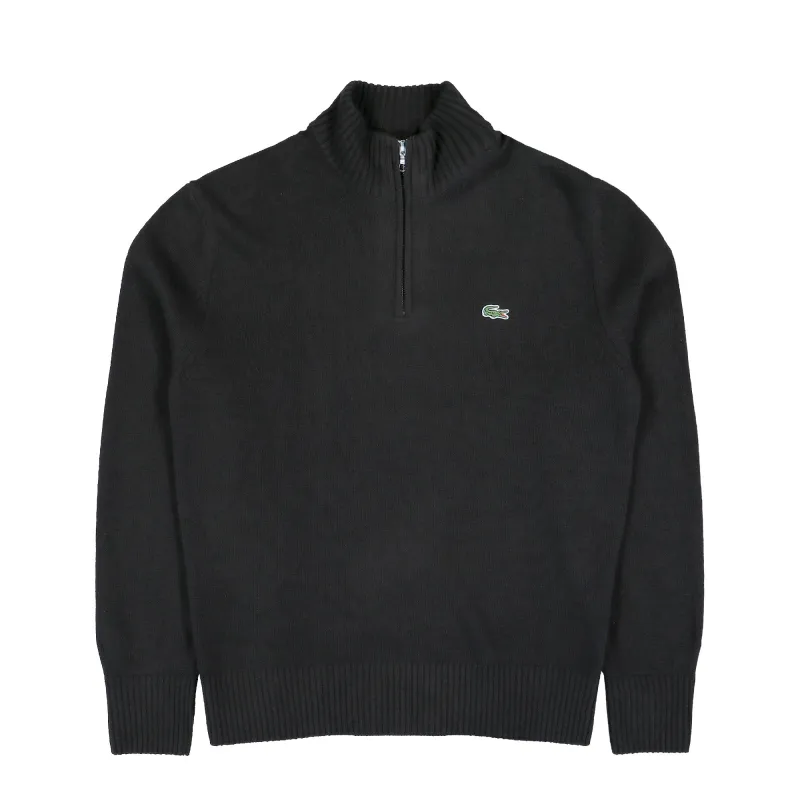Zipped High Neck Wool Sweater made by Lacoste