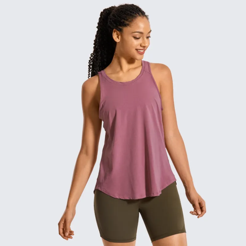 Pima Cotton Tank Split Open Back sold by CRZ Yoga