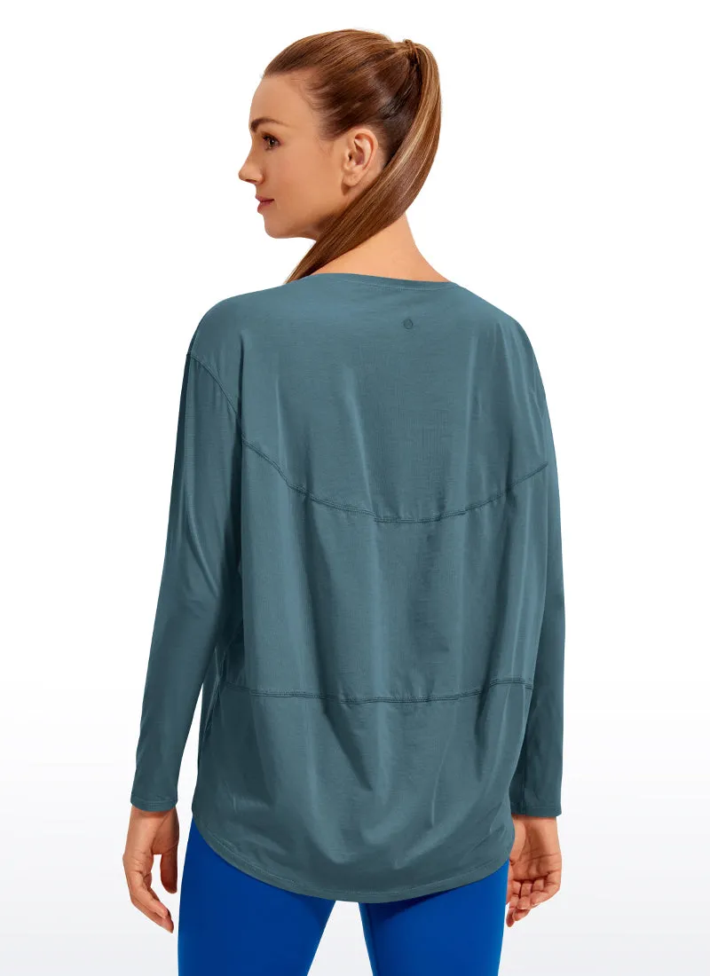Pima Cotton Boat Neck Long Sleeve sold by CRZ Yoga product image thumbnail 5