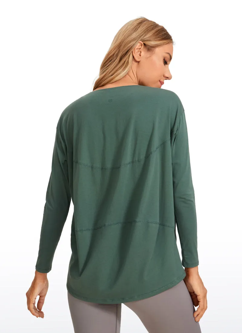 Pima Cotton Boat Neck Long Sleeve sold by CRZ Yoga product image thumbnail 2