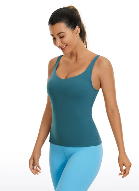 Butterluxe Waist-Length Built-in Bra Tank V Neck sold by CRZ Yoga