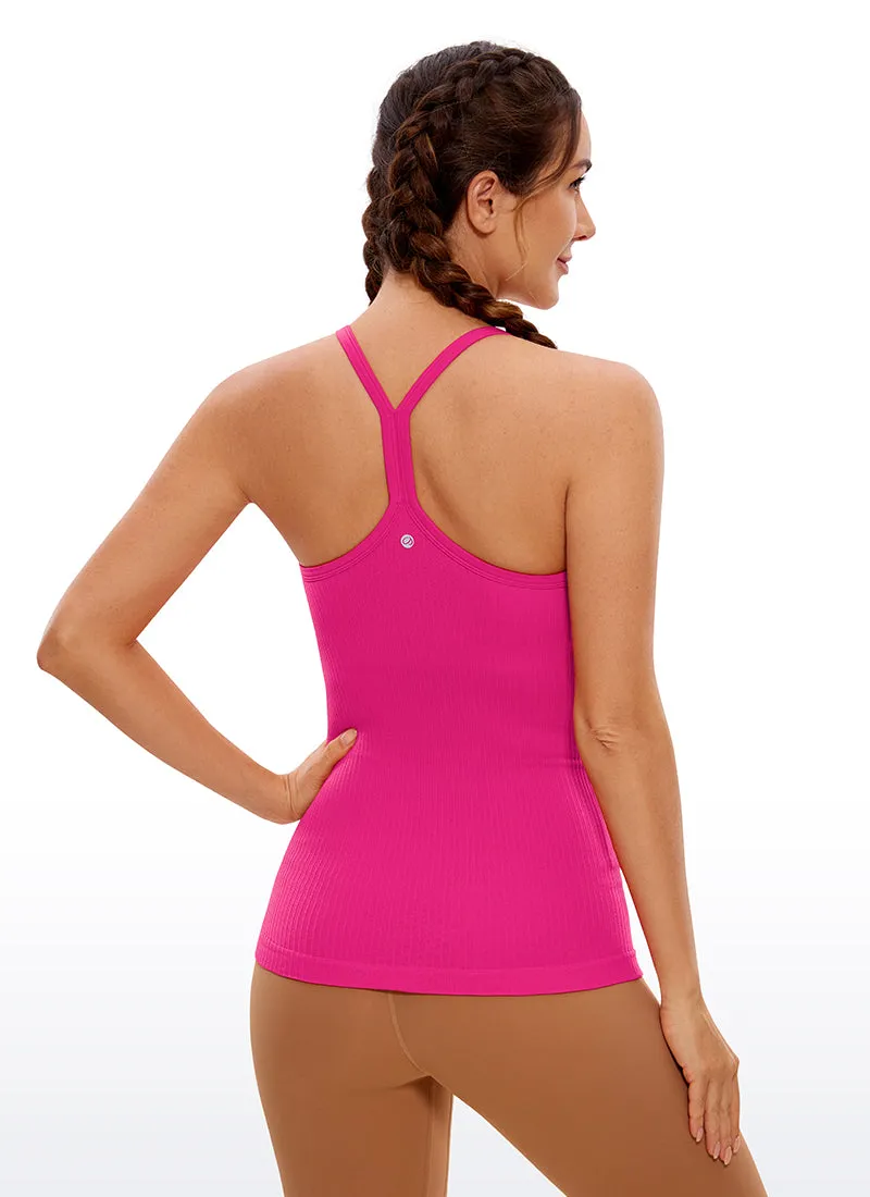 Speedy Seamless Built in Bra Pure color Tank sold by CRZ Yoga product image thumbnail 2