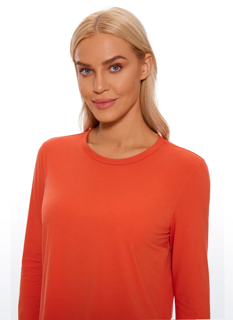 Pima Cotton Cropped Long Sleeve Classic Fit sold by CRZ Yoga product image thumbnail 4