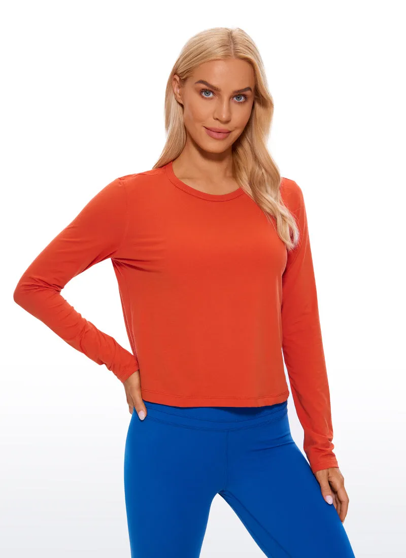 Pima Cotton Cropped Long Sleeve Classic Fit sold by CRZ Yoga