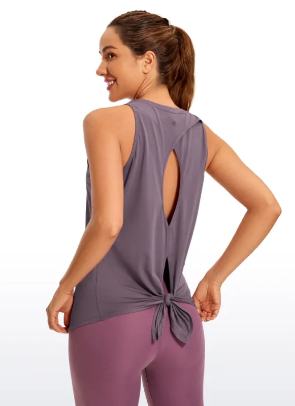 Pima Cotton Split Open Back Tank sold by CRZ Yoga