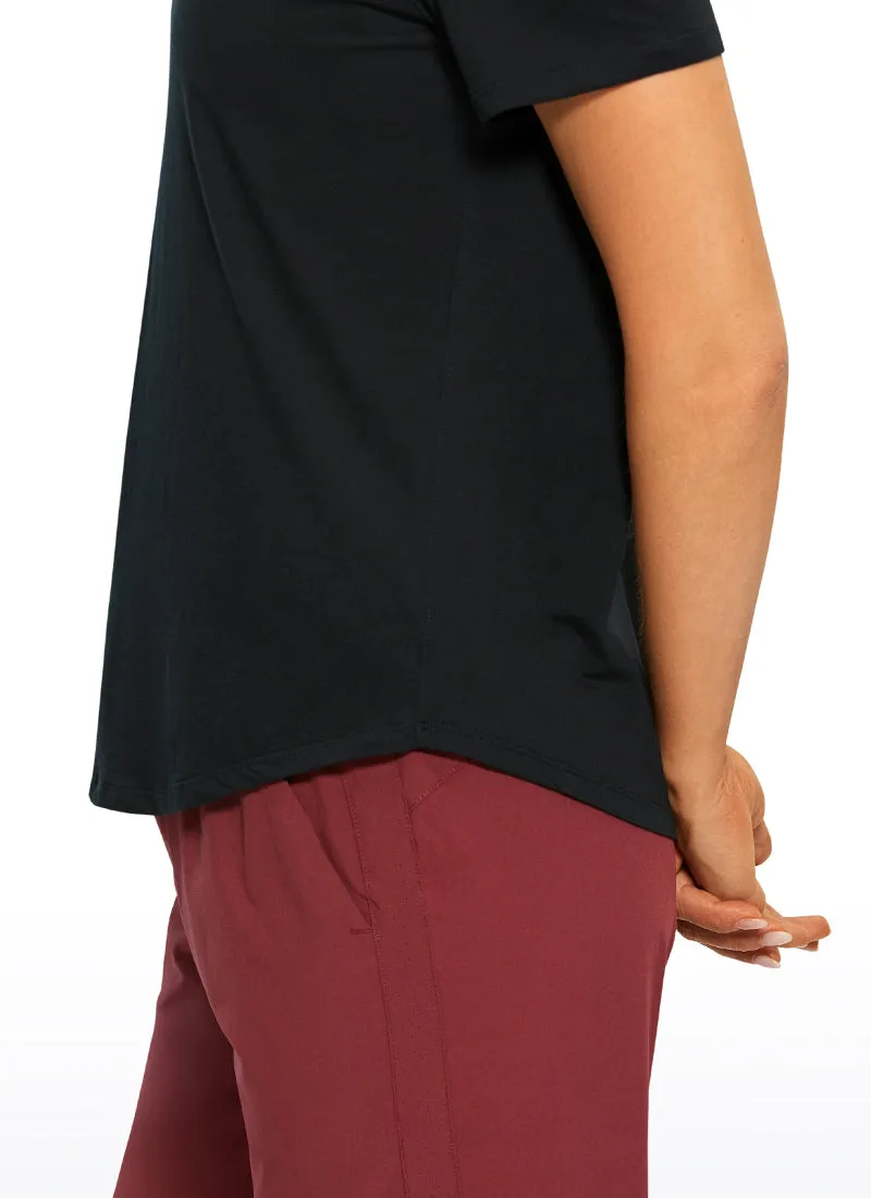 Pima Cotton Round Neck Short Sleeve sold by CRZ Yoga product image thumbnail 4