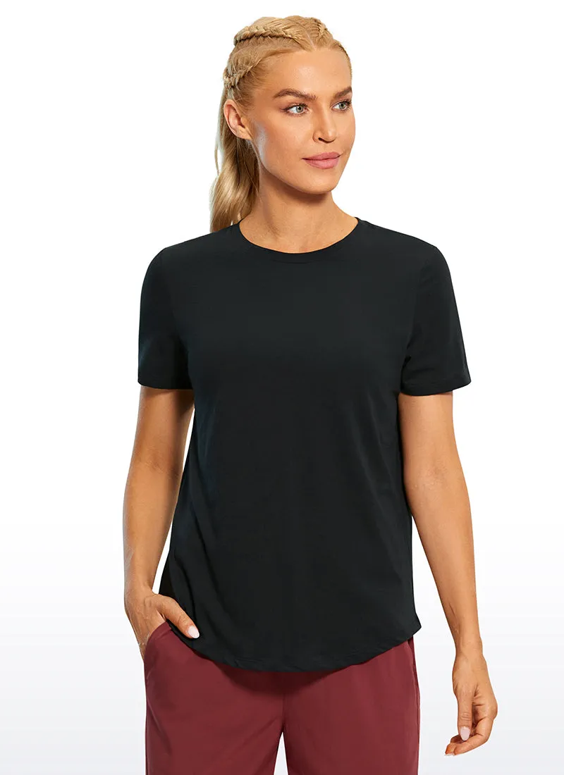 Pima Cotton Round Neck Short Sleeve sold by CRZ Yoga
