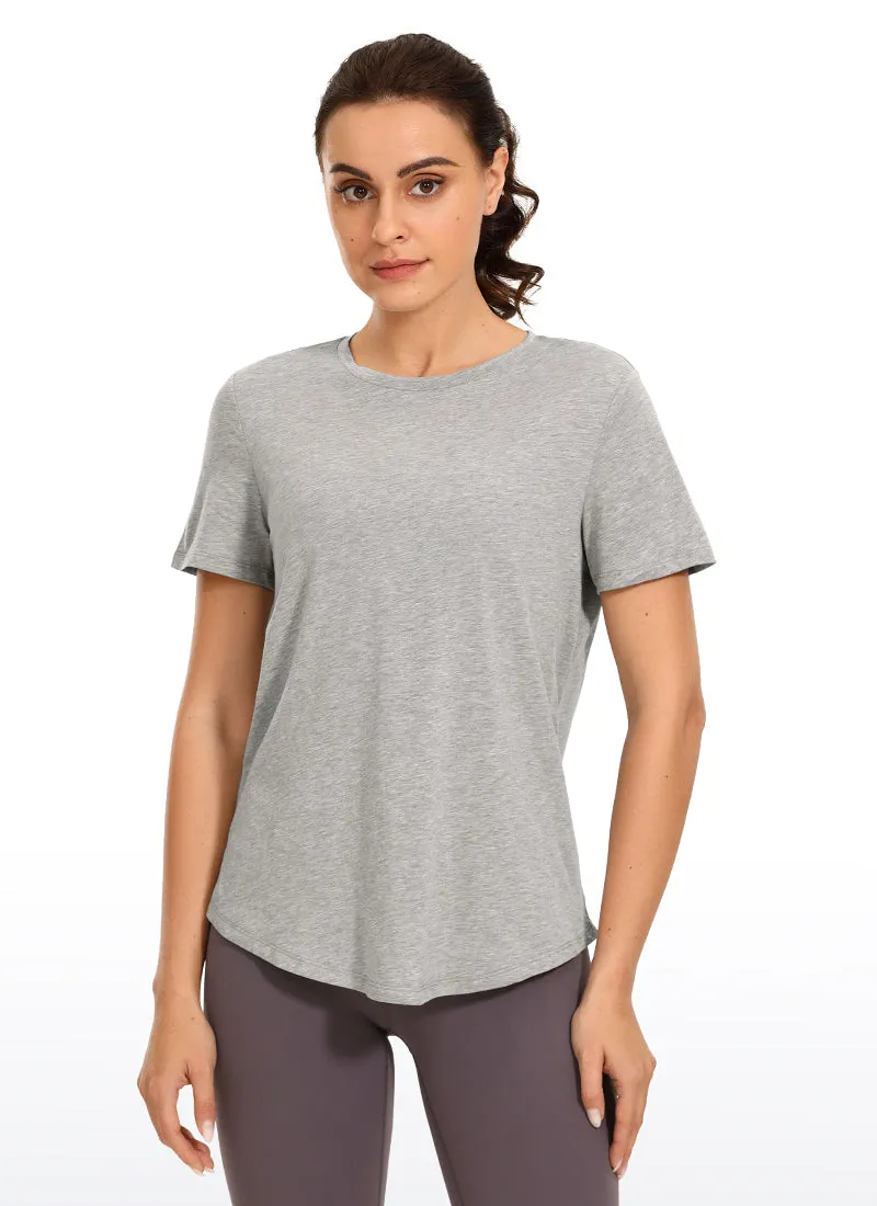 Pima Cotton Round Neck Short Sleeve sold by CRZ Yoga product image thumbnail 5