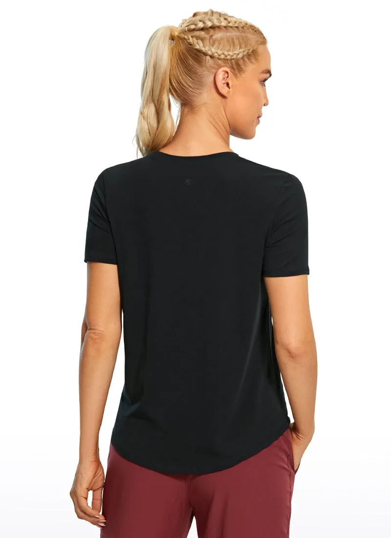 Pima Cotton Round Neck Short Sleeve sold by CRZ Yoga product image thumbnail 2