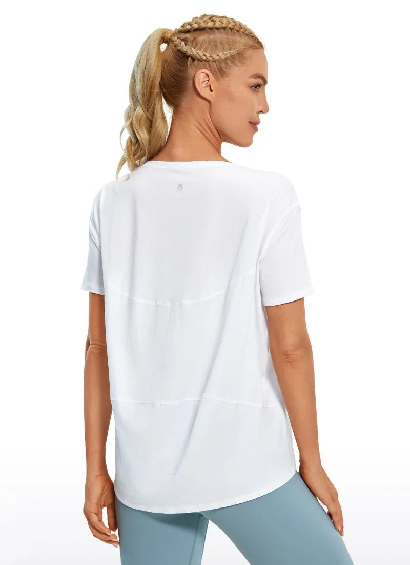 Pima Cotton Boat Neck Short Sleeve sold by CRZ Yoga product image thumbnail 5