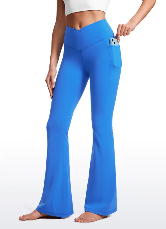Butterluxe Crossover Pockets  Flare Leggings 31" - V Cross Waist sold by CRZ Yoga