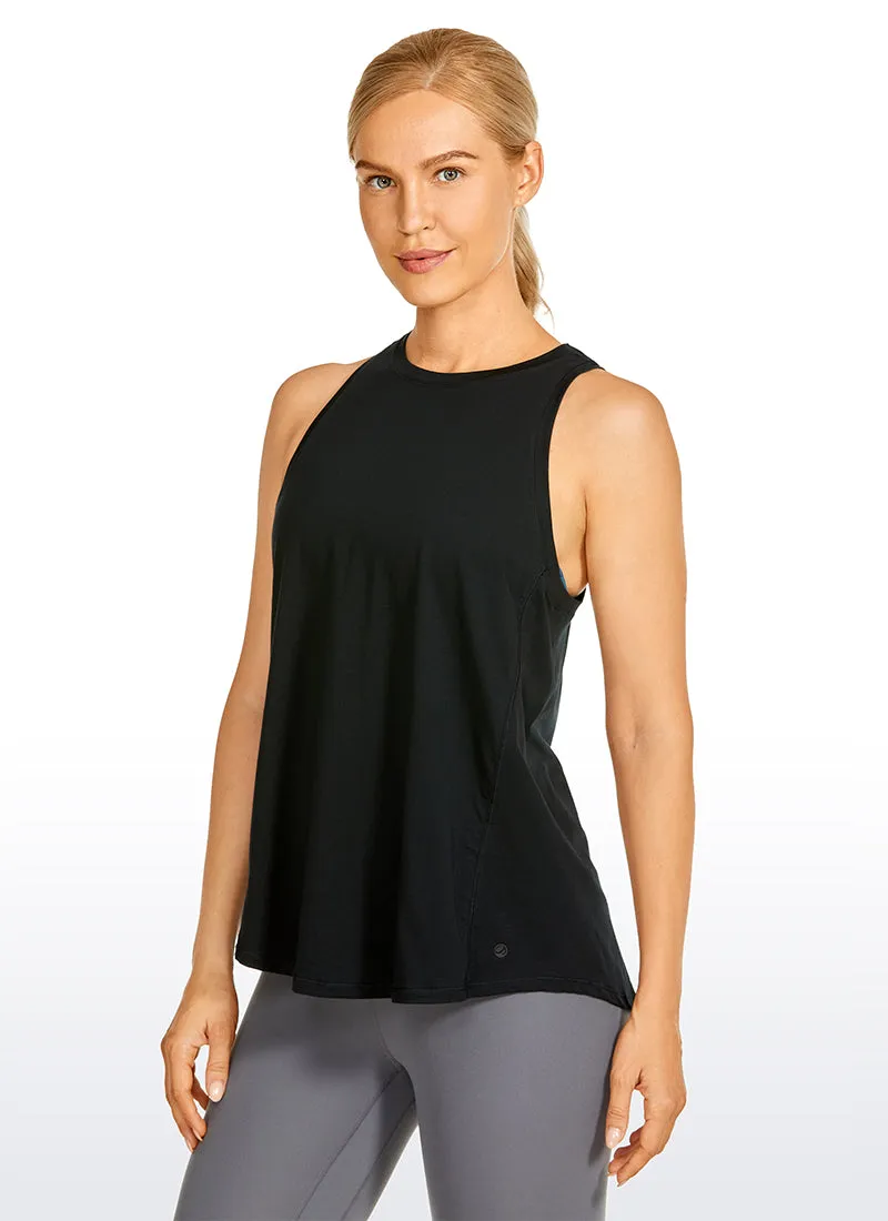 Pima Cotton High Neck Tank Split Open Back sold by CRZ Yoga product image thumbnail 2