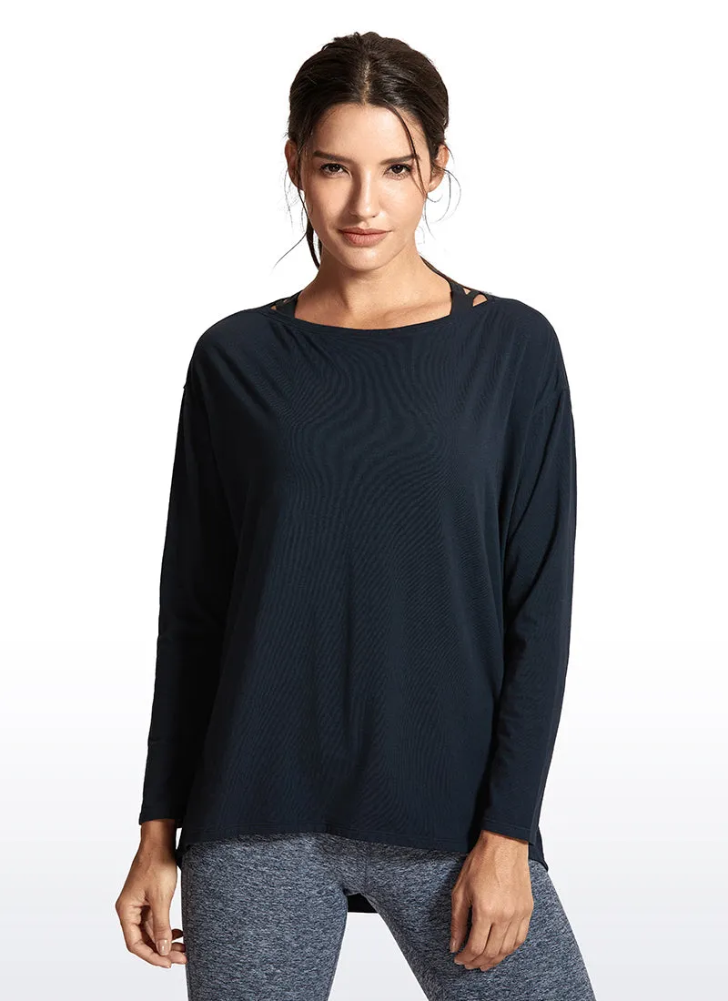 Pima Cotton Boat Neck Long Sleeve sold by CRZ Yoga product image thumbnail 5