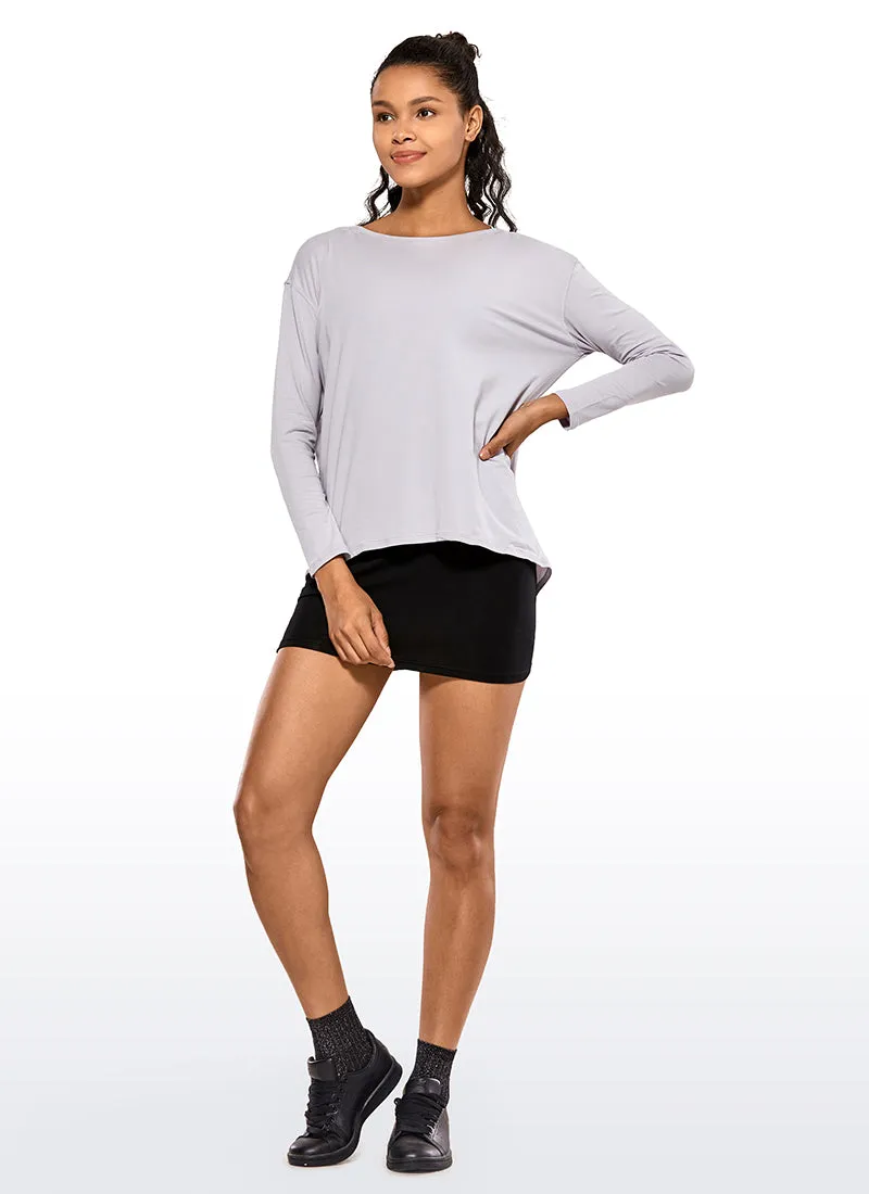 Pima Cotton Boat Neck Long Sleeve sold by CRZ Yoga product image thumbnail 2