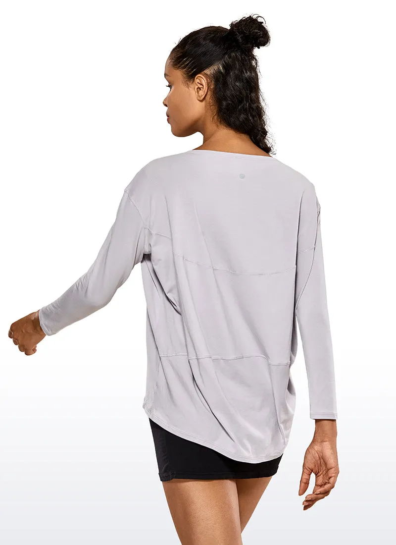Pima Cotton Boat Neck Long Sleeve sold by CRZ Yoga product image thumbnail 3
