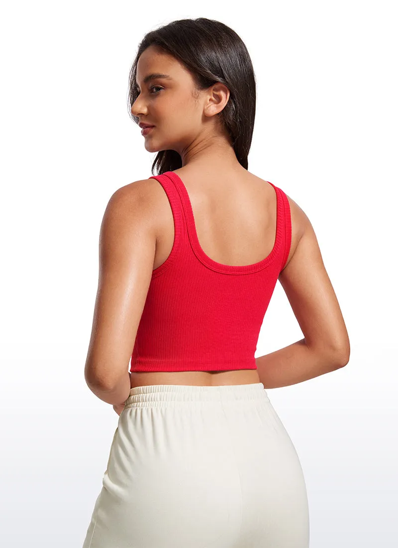 Ribbed U Neck Built in Bra Tank sold by CRZ Yoga product image thumbnail 2