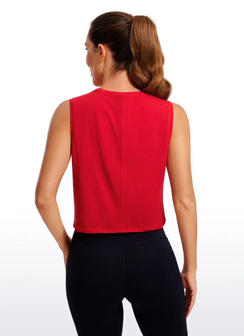 Pima Cotton Cropped Tank Tops Crew Neck sold by CRZ Yoga product image thumbnail 2