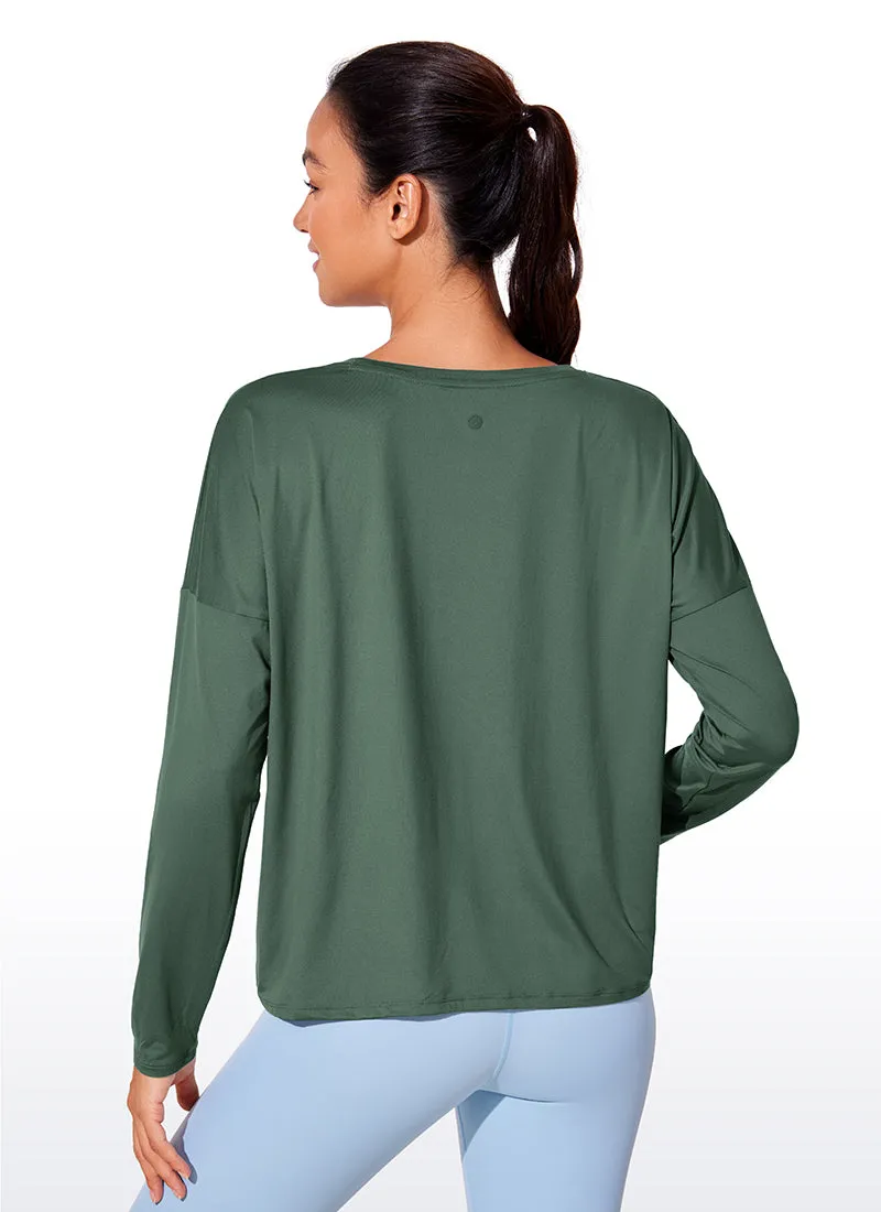 UPF 50+ Lightweight Heather Cropped Long Sleeves sold by CRZ Yoga product image thumbnail 5