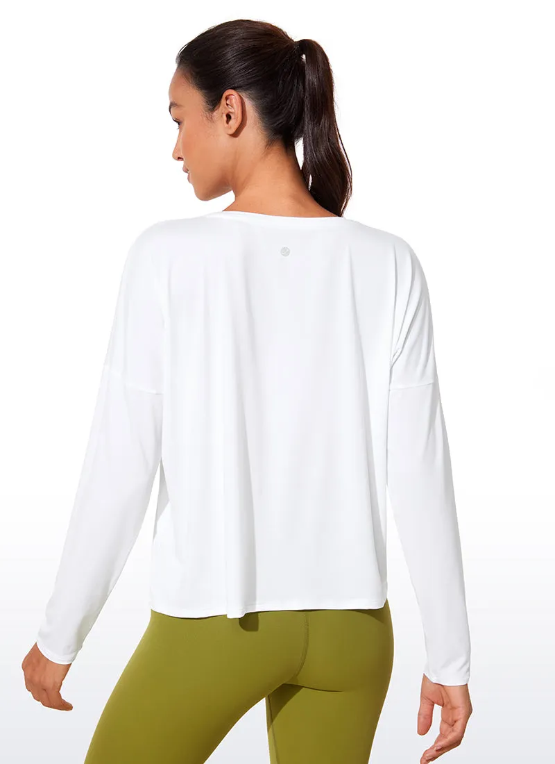 UPF 50+ Lightweight Heather Cropped Long Sleeves sold by CRZ Yoga product image thumbnail 2