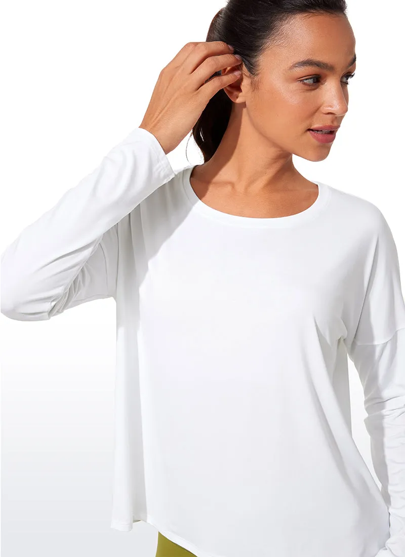 UPF 50+ Lightweight Heather Cropped Long Sleeves sold by CRZ Yoga product image thumbnail 3