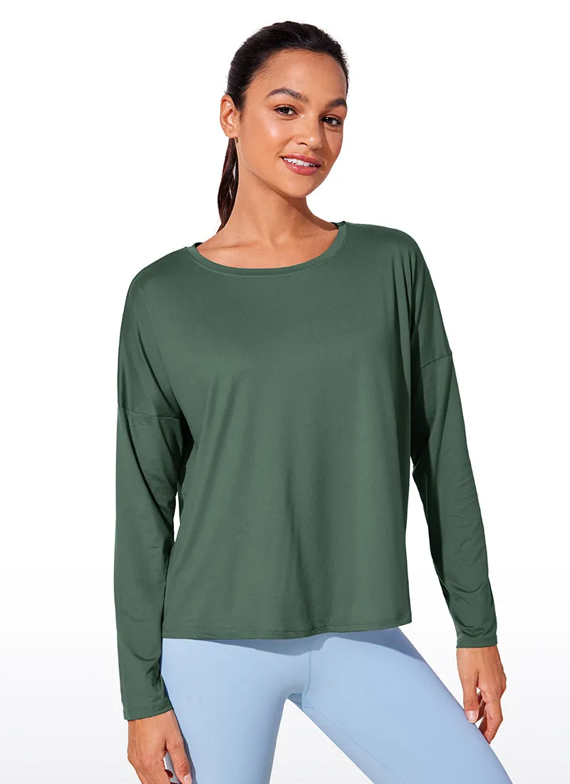UPF 50+ Lightweight Heather Cropped Long Sleeves sold by CRZ Yoga product image thumbnail 4