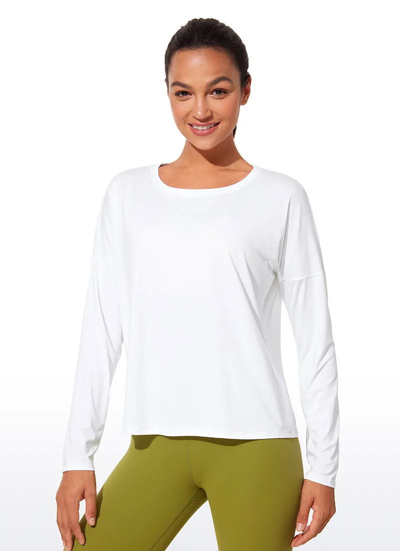UPF 50+ Lightweight Heather Cropped Long Sleeves sold by CRZ Yoga