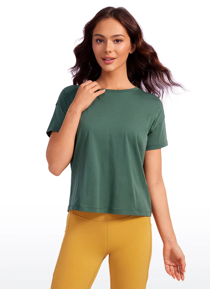 Pima Cotton Loose Fit Short Sleeve sold by CRZ Yoga product image thumbnail 5